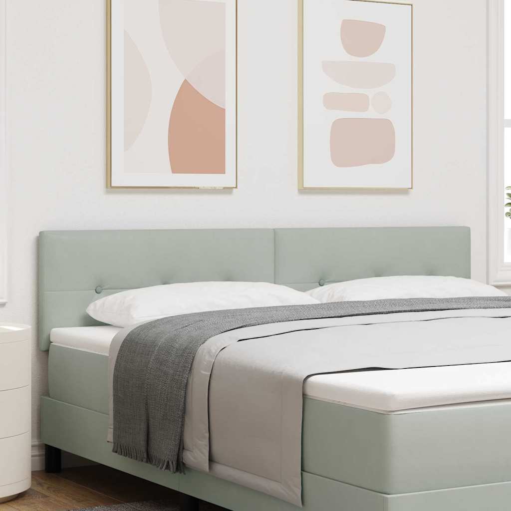 LED glava kreveta s LED trakama Svijetlo siva 180 cm Baršun