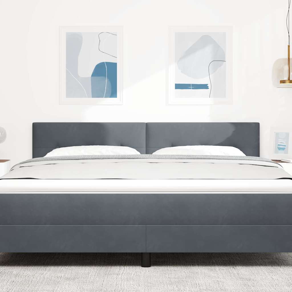 LED glava kreveta s LED trakama Sivi 180 cm Baršun