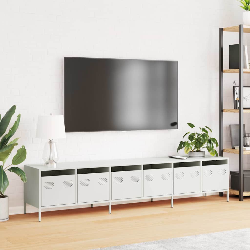TV ormarić bijeli 202x39x43,5 cm hladno valjani čelik