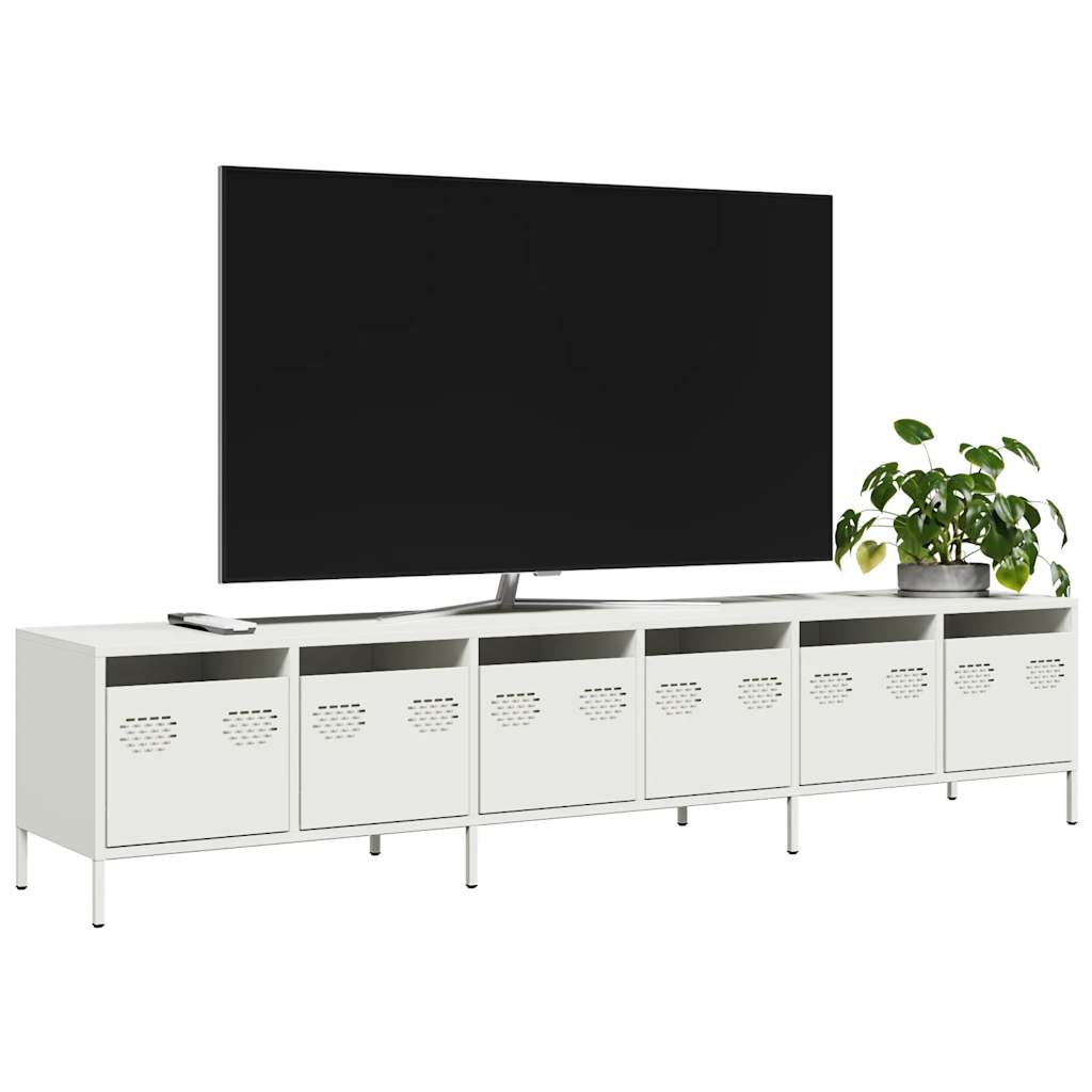 TV ormarić bijeli 202x39x43,5 cm hladno valjani čelik