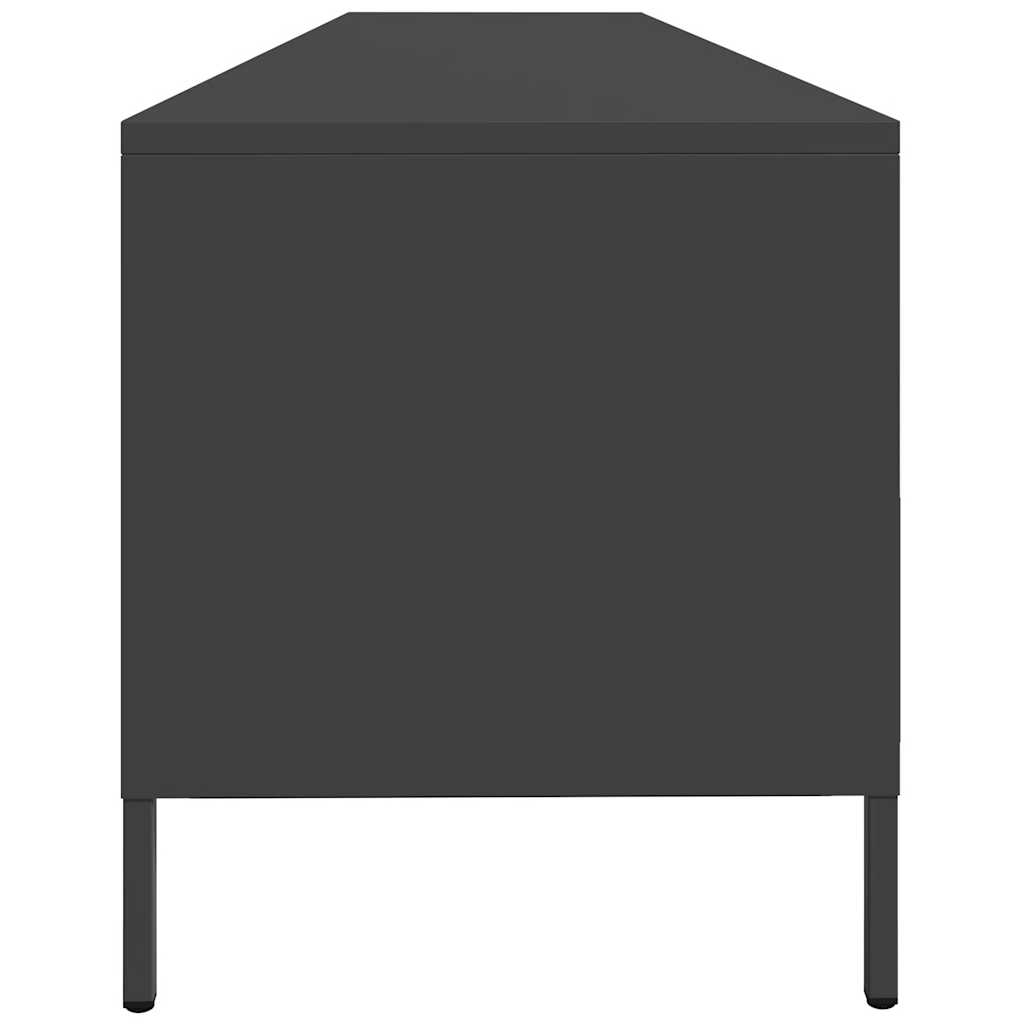 TV ormarić crni 202x39x43,5 cm hladno valjani čelik