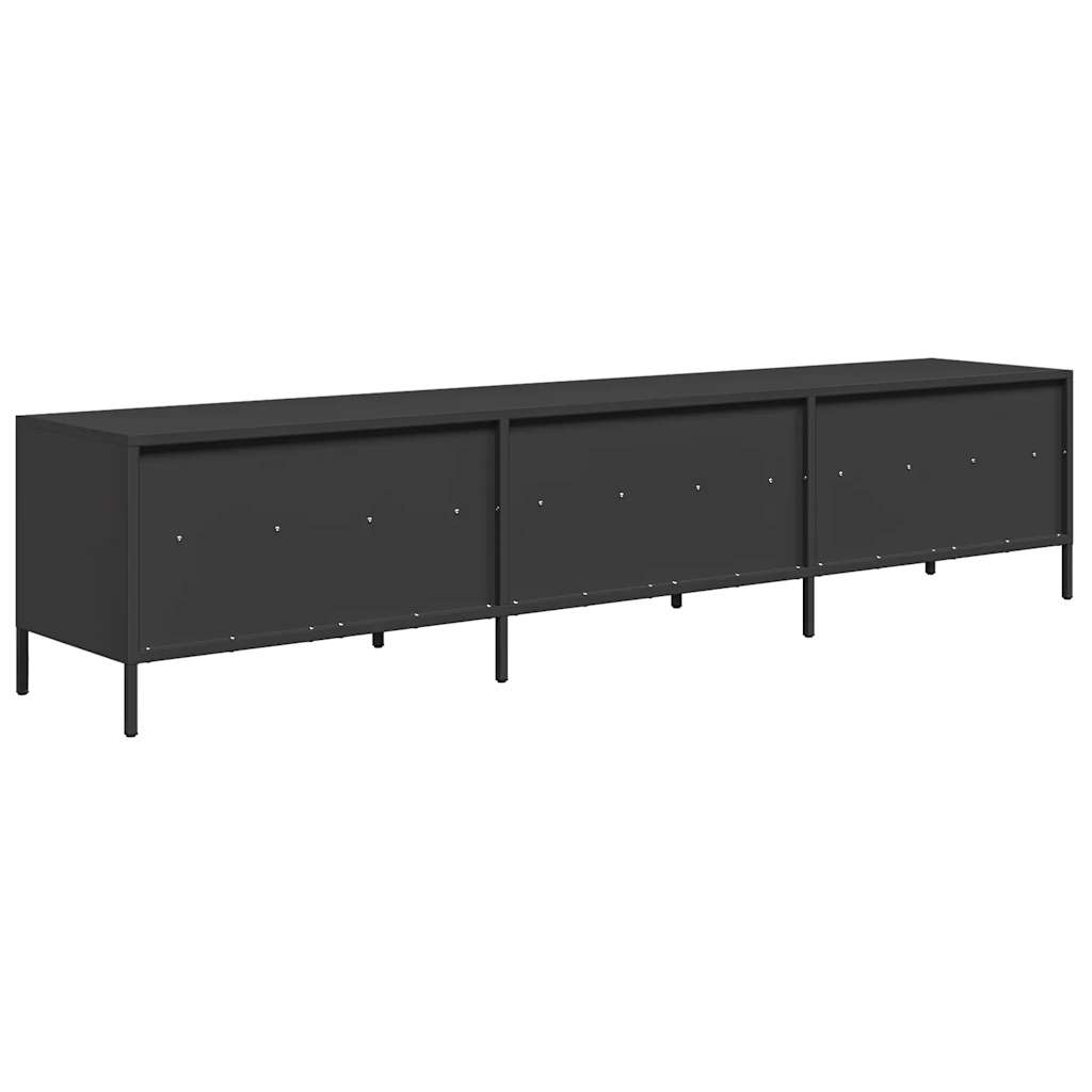 TV ormarić crni 202x39x43,5 cm hladno valjani čelik