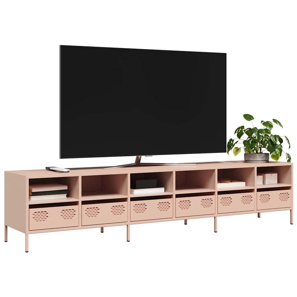 TV ormarić ružičasti 202x39x43,5 cm hladno valjani čelik
