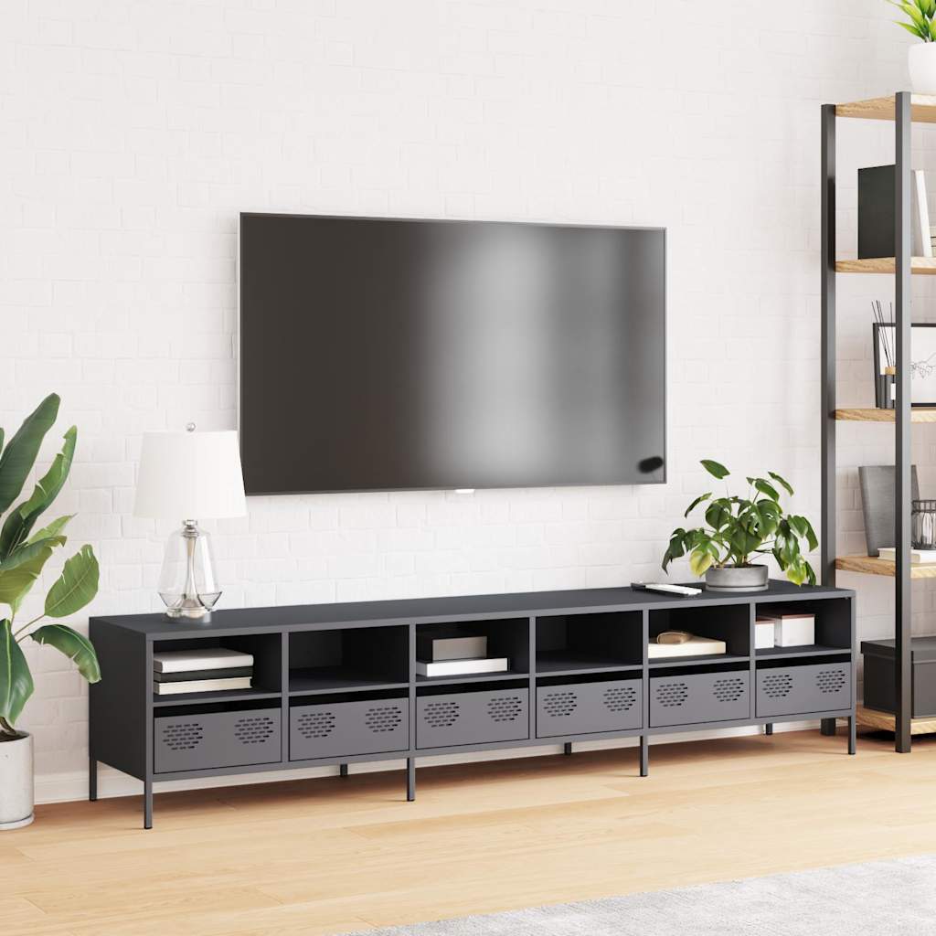 TV ormarić antracit 202x39x43,5 cm hladno valjani čelik