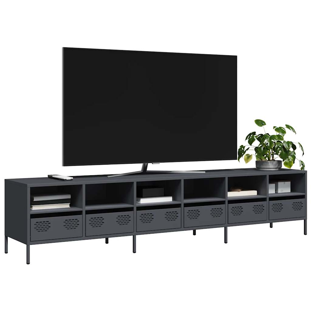 TV ormarić antracit 202x39x43,5 cm hladno valjani čelik