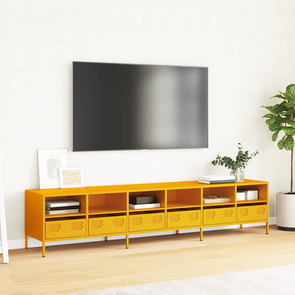 TV ormarić senf žuta 202x39x43,5 cm hladno valjani čelik