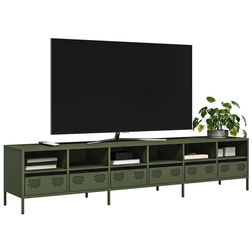 TV ormarić maslinastozeleni 202x39x43,5 cm čelični