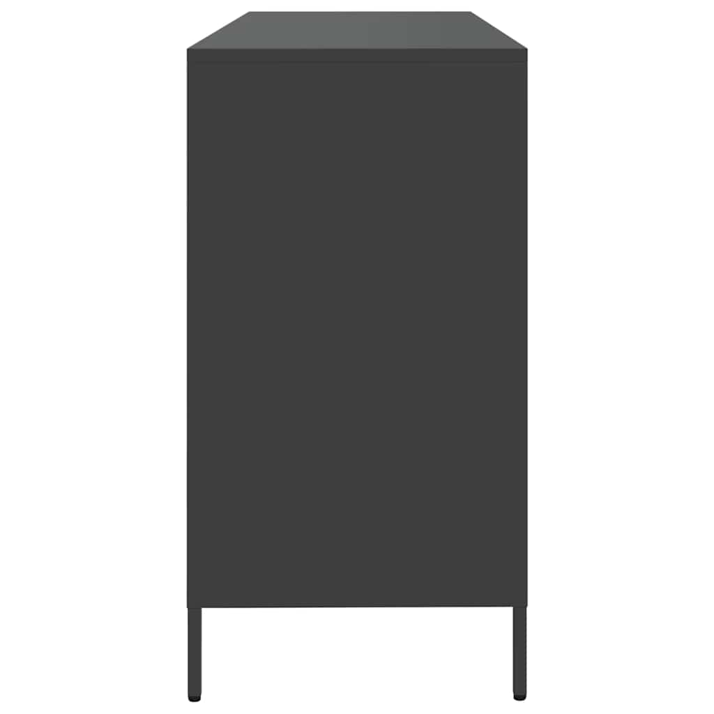 Komoda crna 135x39x73,5 cm hladno valjani čelik