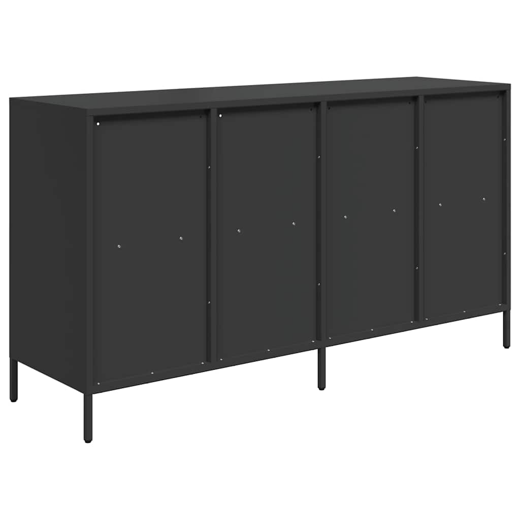 Komoda crna 135x39x73,5 cm hladno valjani čelik