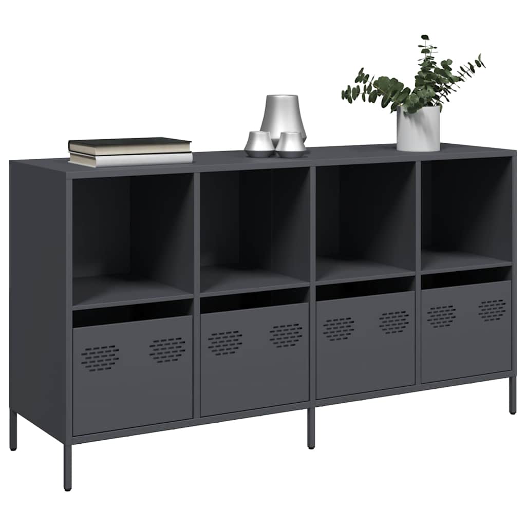 Komoda antracit 135x39x73,5 cm hladno valjani čelik