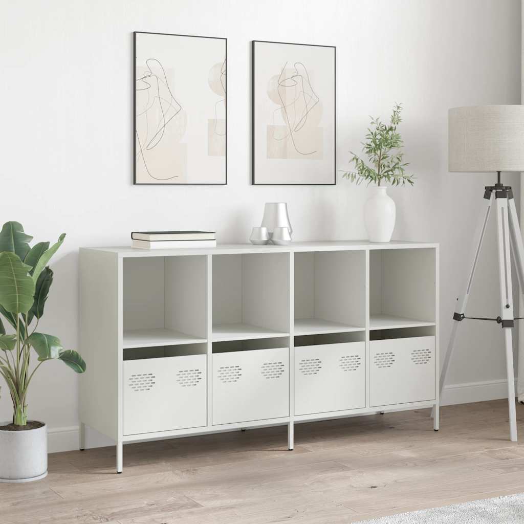 Komoda bijela 135x39x73,5 cm hladno valjani čelik