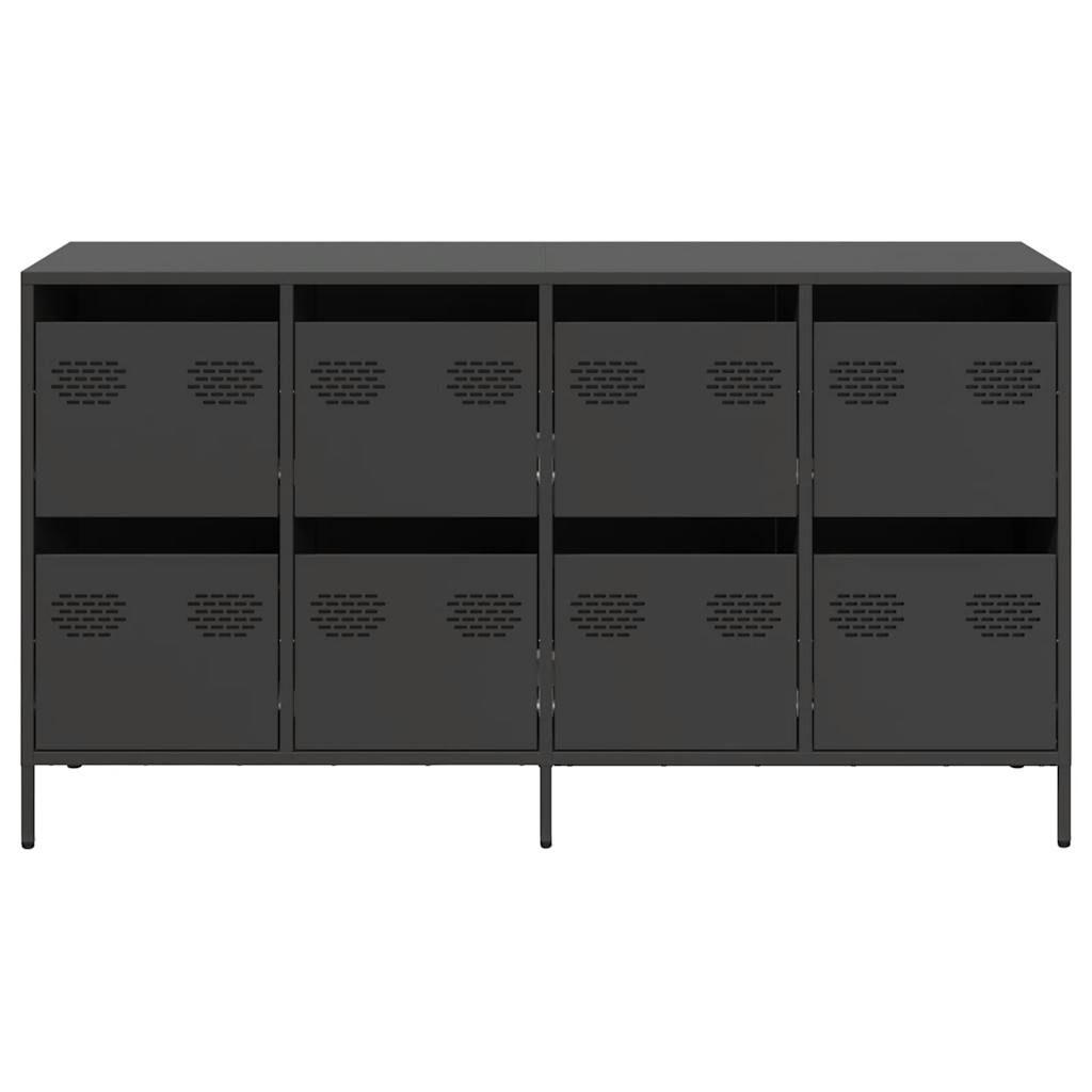 Komoda crna 135x39x73,5 cm hladno valjani čelik