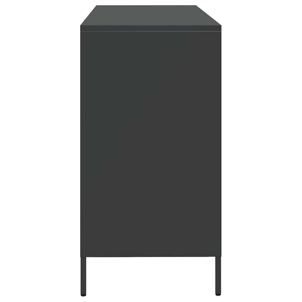 Komoda crna 135x39x73,5 cm hladno valjani čelik