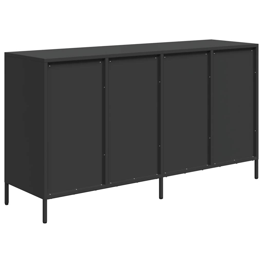 Komoda crna 135x39x73,5 cm hladno valjani čelik
