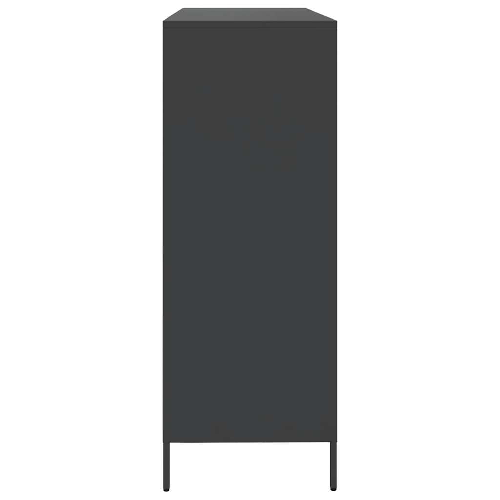 Komoda crna 135x39x103,5 cm hladno valjani čelik