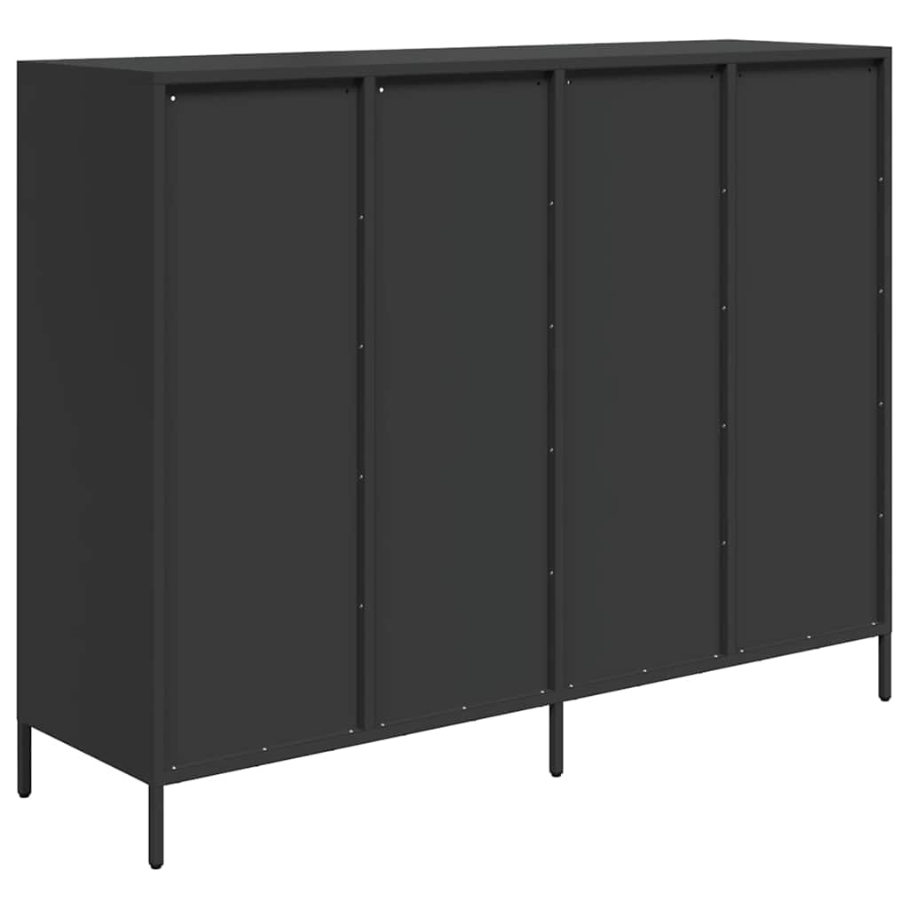 Komoda crna 135x39x103,5 cm hladno valjani čelik