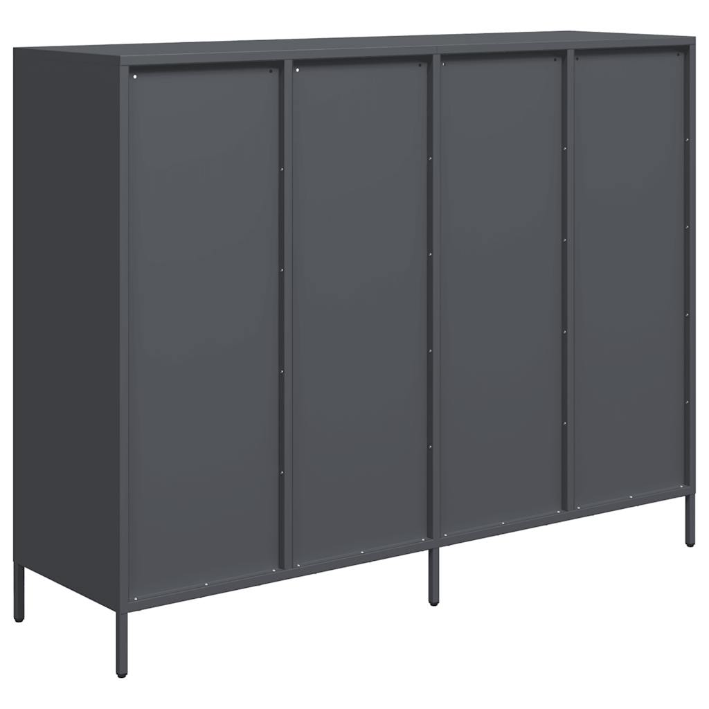 Komoda antracit 135x39x103,5 cm hladno valjani čelik