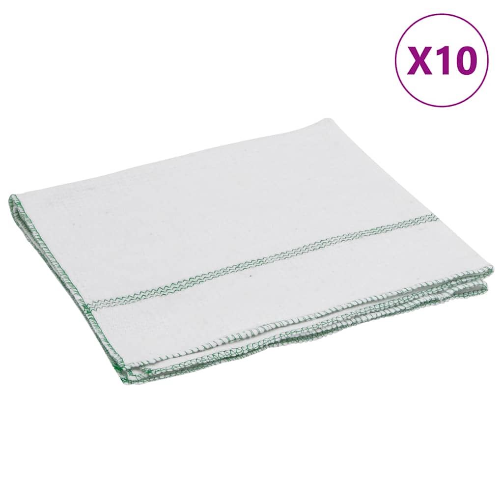 Krpe za čišćenje 10 kom bijele sa zelenim prugama 50 x 60 cm