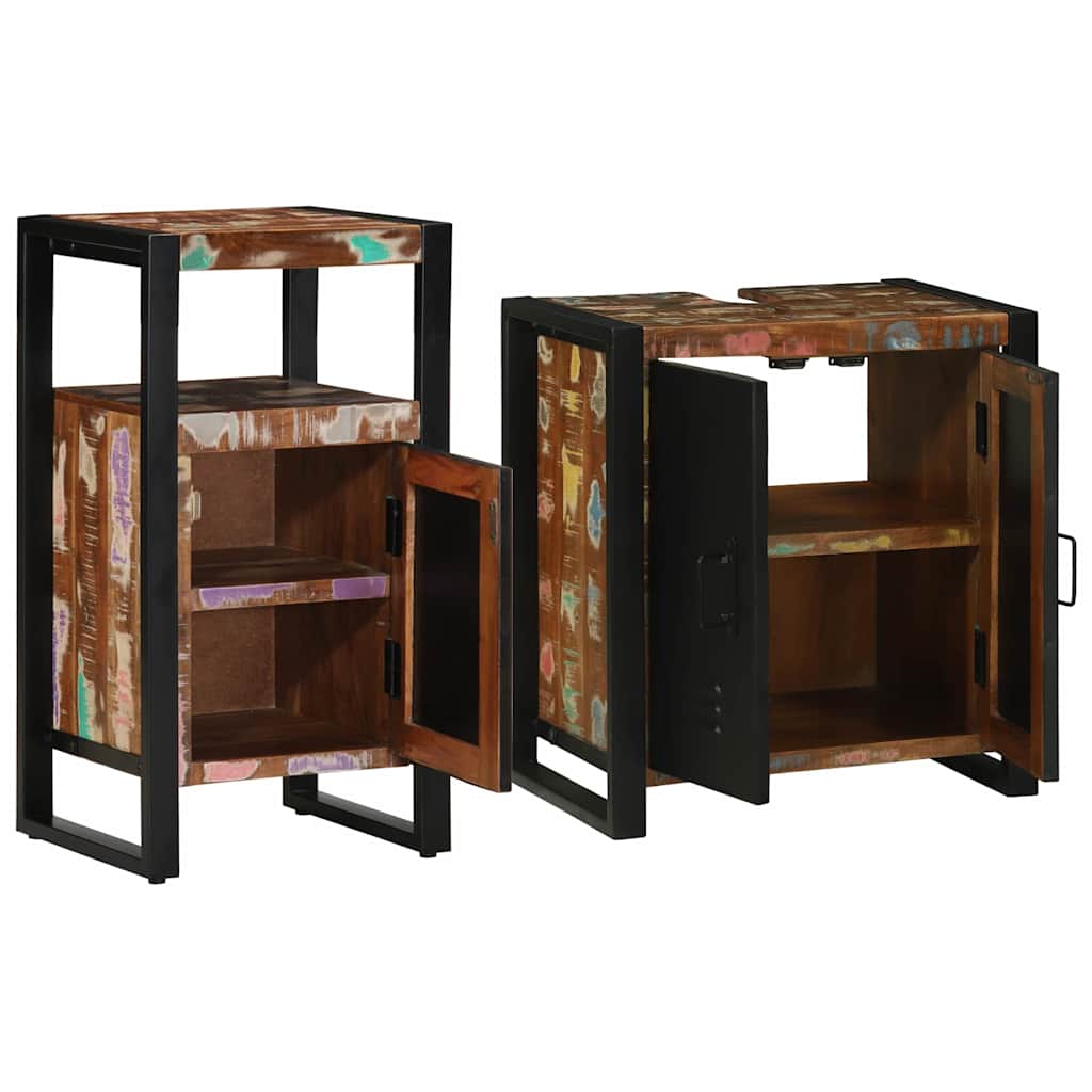 Set namještaja za kupaonicu 2 pcs Čvrsto drvo iz reciklaže
