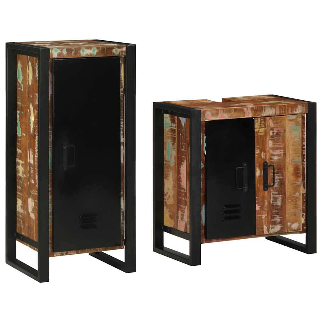 Set namještaja za kupaonicu 2 pcs Čvrsto drvo iz reciklaže