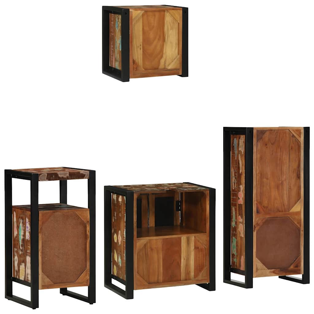 Set namještaja za kupaonicu 4 pcs Čvrsto drvo iz reciklaže