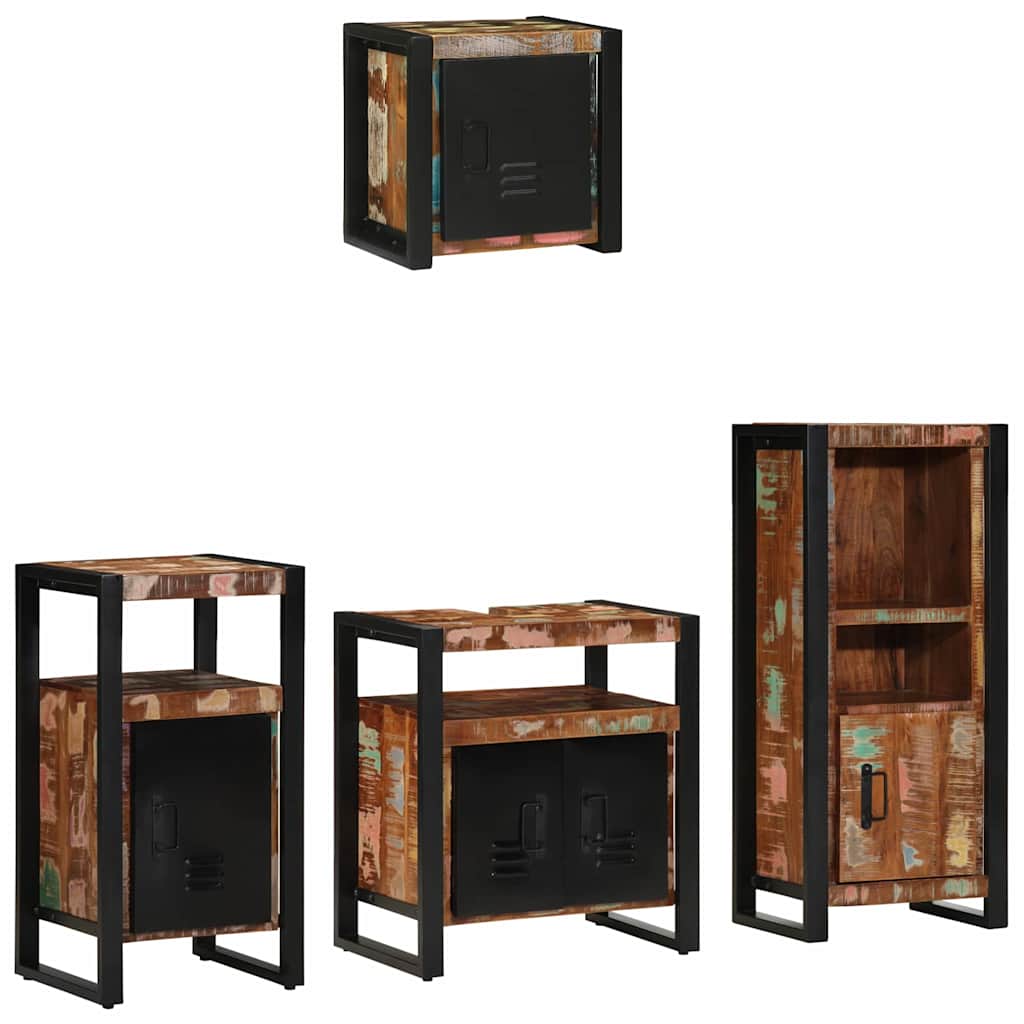 Set namještaja za kupaonicu 4 pcs Čvrsto drvo iz reciklaže