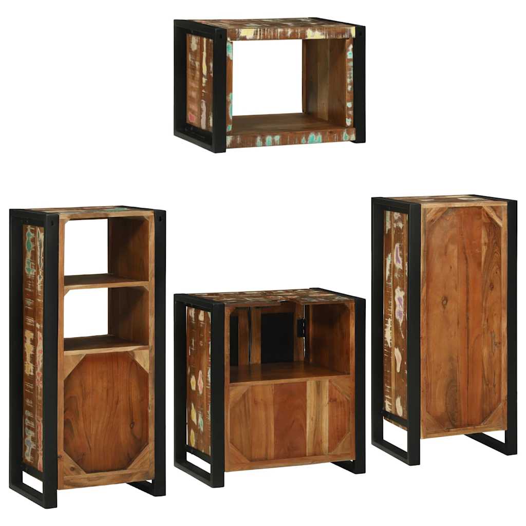 Set namještaja za kupaonicu Zidne 4 pcs Čvrsto reciklirano drvo