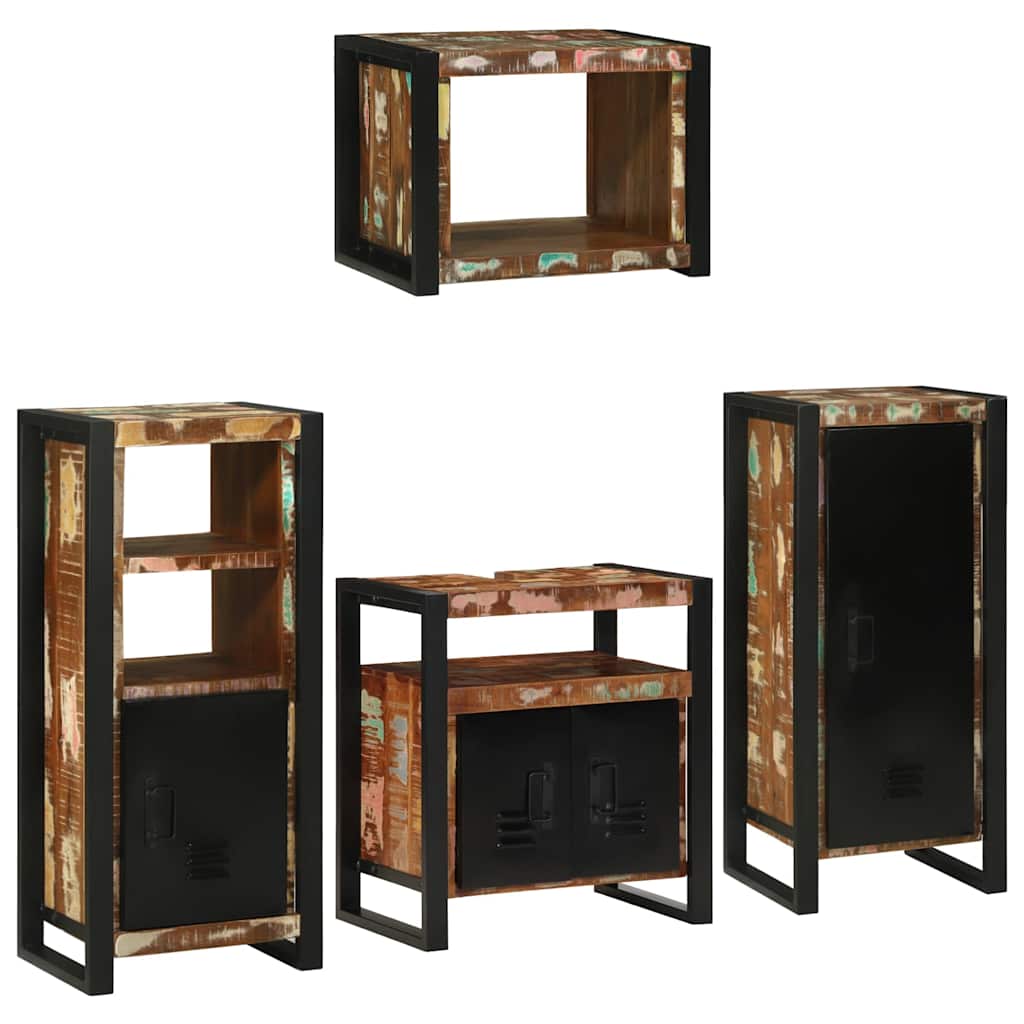 Set namještaja za kupaonicu Zidne 4 pcs Čvrsto reciklirano drvo