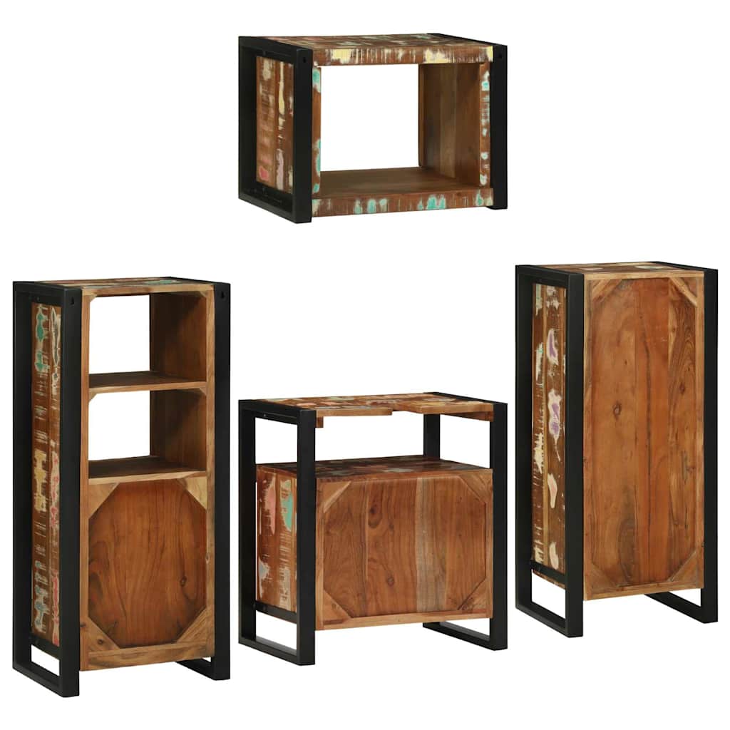 Set namještaja za kupaonicu Zidne 4 pcs Čvrsto reciklirano drvo