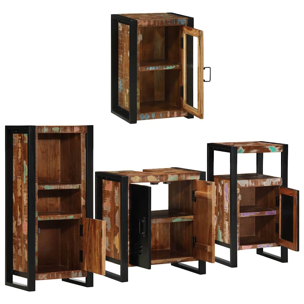 Set namještaja za kupaonicu Zidne 4 pcs Čvrsto reciklirano drvo