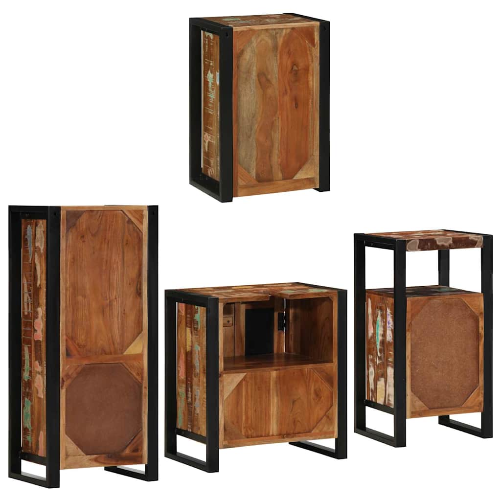 Set namještaja za kupaonicu Zidne 4 pcs Čvrsto reciklirano drvo