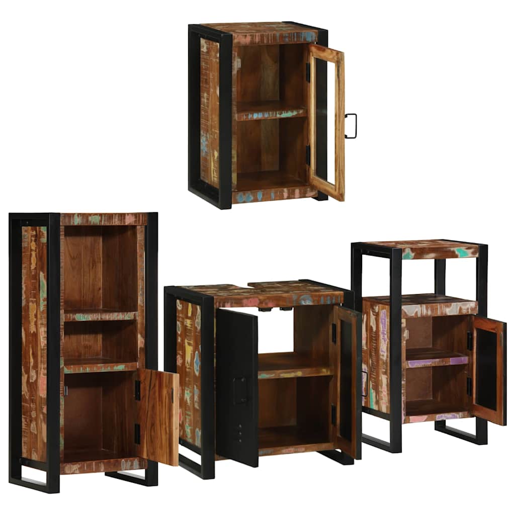 Set namještaja za kupaonicu Zidne 4 pcs Čvrsto reciklirano drvo