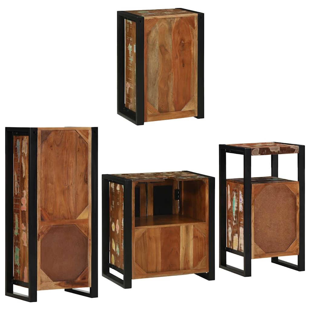 Set namještaja za kupaonicu Zidne 4 pcs Čvrsto reciklirano drvo