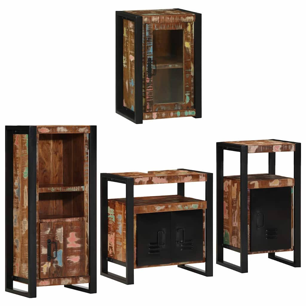 Set namještaja za kupaonicu Zidne 4 pcs Čvrsto reciklirano drvo