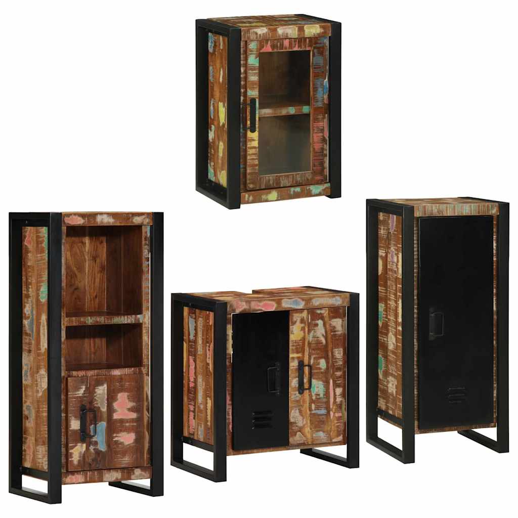 Set namještaja za kupaonicu Zidne 4 pcs Čvrsto reciklirano drvo