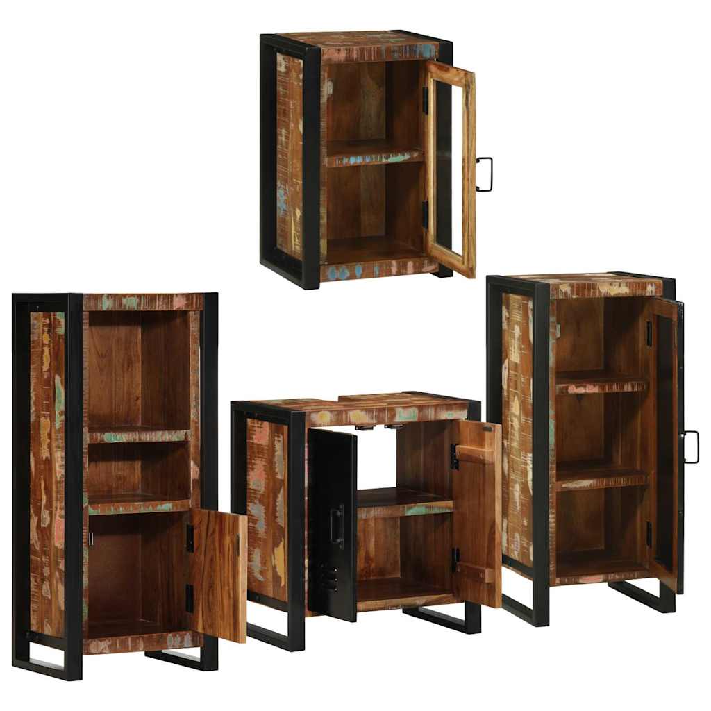 Set namještaja za kupaonicu Zidne 4 pcs Čvrsto reciklirano drvo