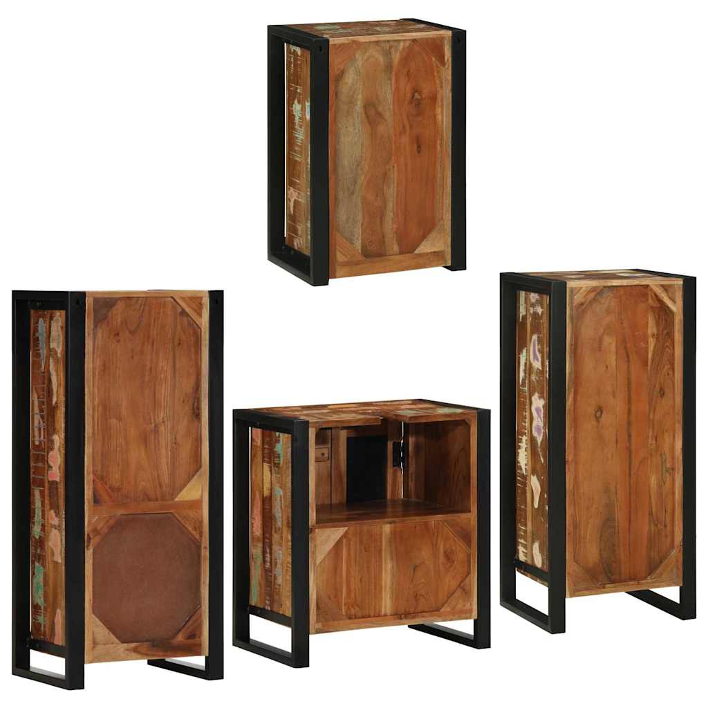 Set namještaja za kupaonicu Zidne 4 pcs Čvrsto reciklirano drvo