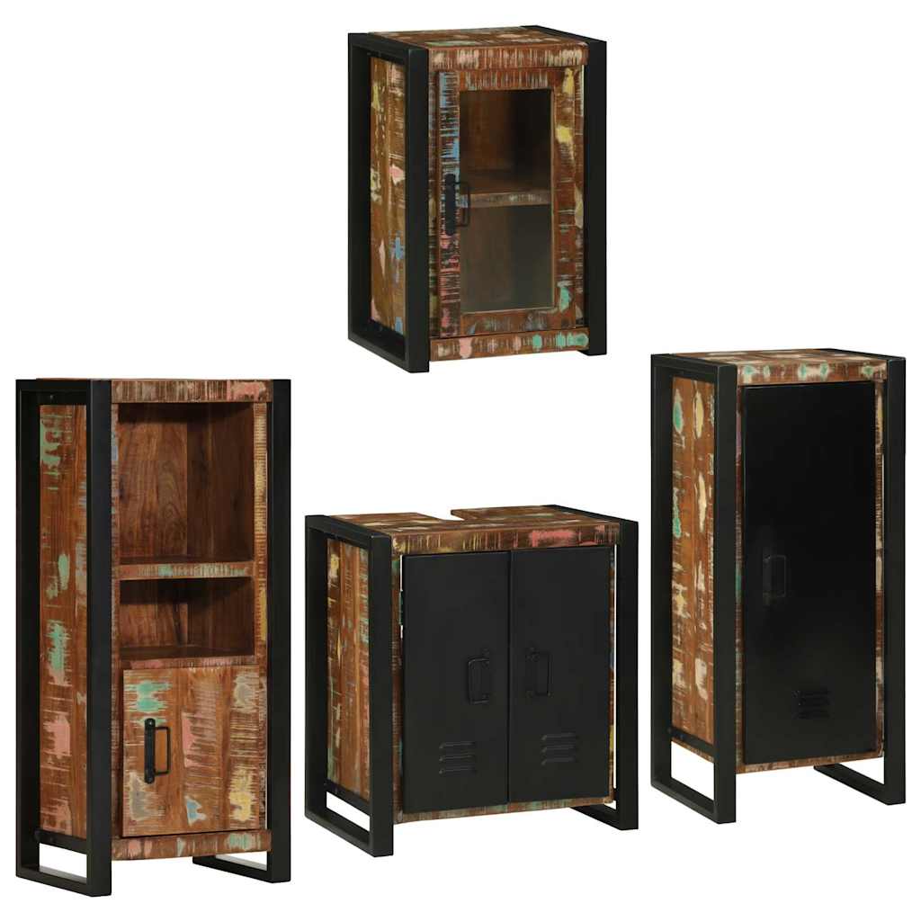 Set namještaja za kupaonicu Zidne 4 pcs Čvrsto reciklirano drvo