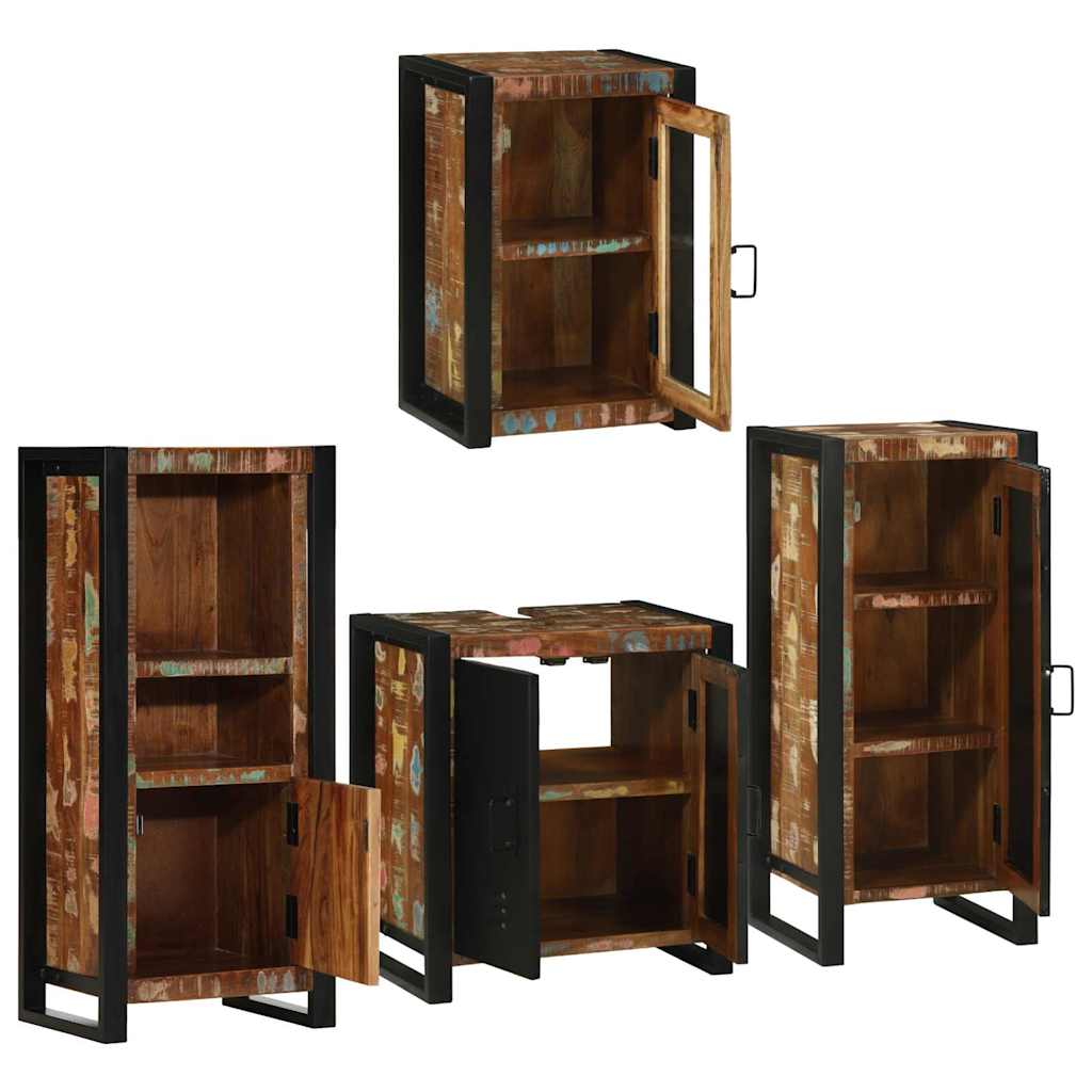 Set namještaja za kupaonicu Zidne 4 pcs Čvrsto reciklirano drvo