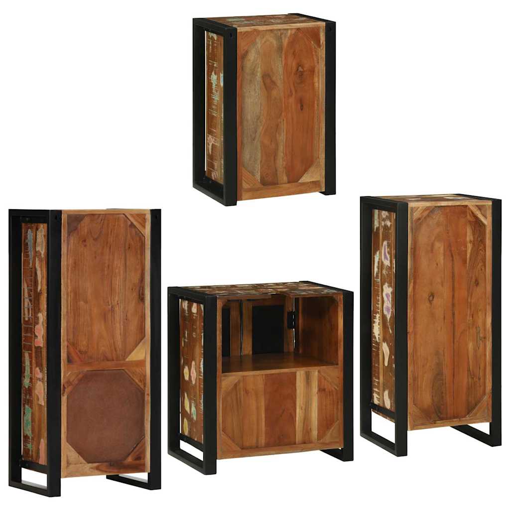 Set namještaja za kupaonicu Zidne 4 pcs Čvrsto reciklirano drvo