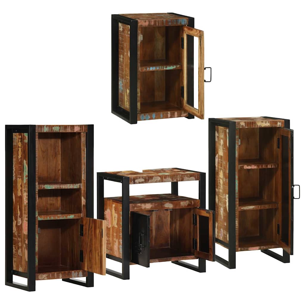 Set namještaja za kupaonicu Zidne 4 pcs Čvrsto reciklirano drvo