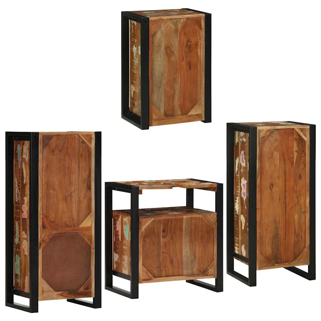 Set namještaja za kupaonicu Zidne 4 pcs Čvrsto reciklirano drvo