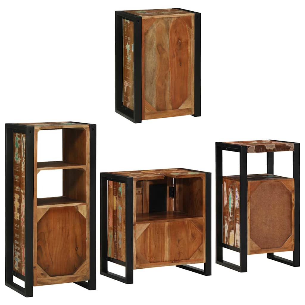 Set namještaja za kupaonicu Zidne 4 pcs Čvrsto reciklirano drvo