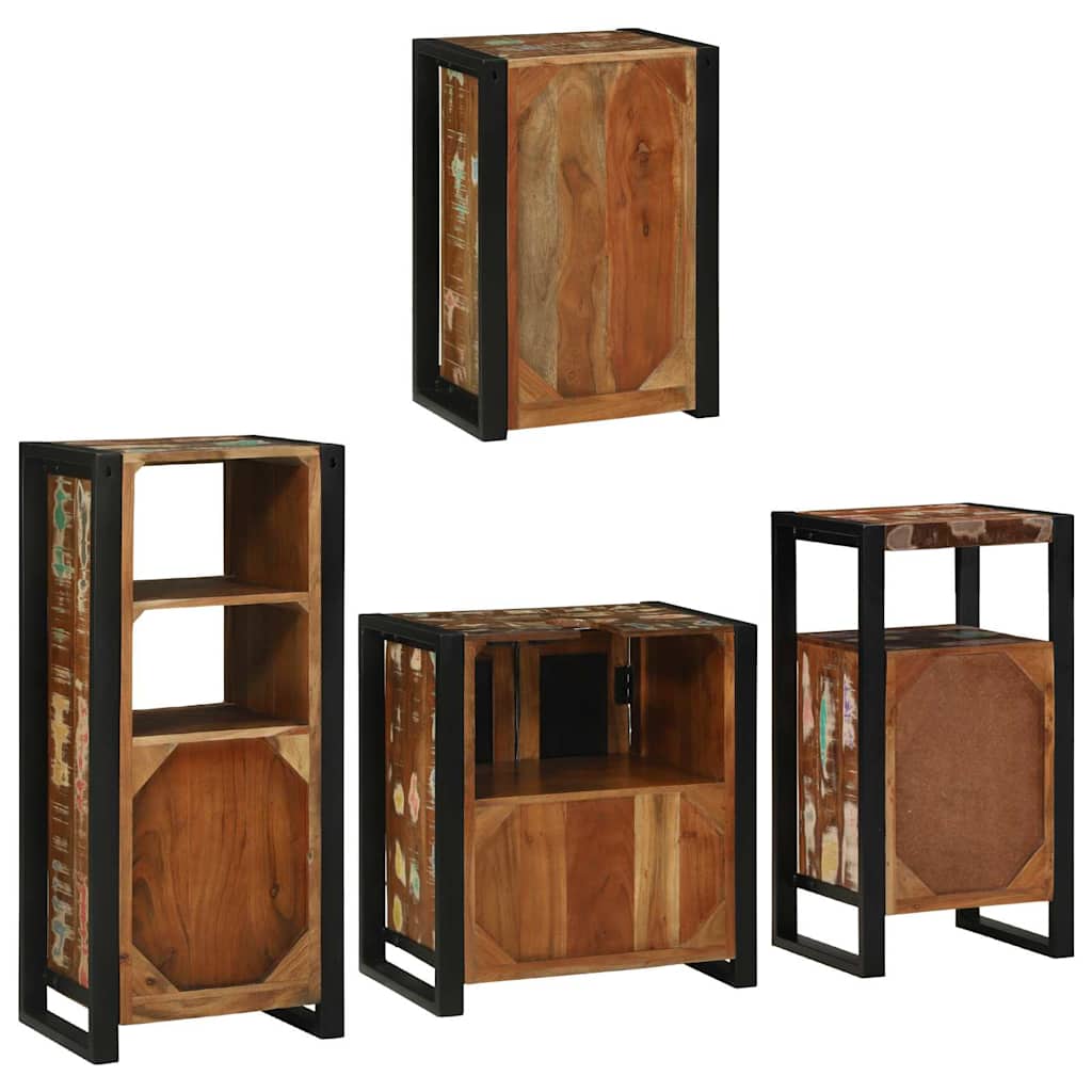 Set namještaja za kupaonicu Zidne 4 pcs Čvrsto reciklirano drvo