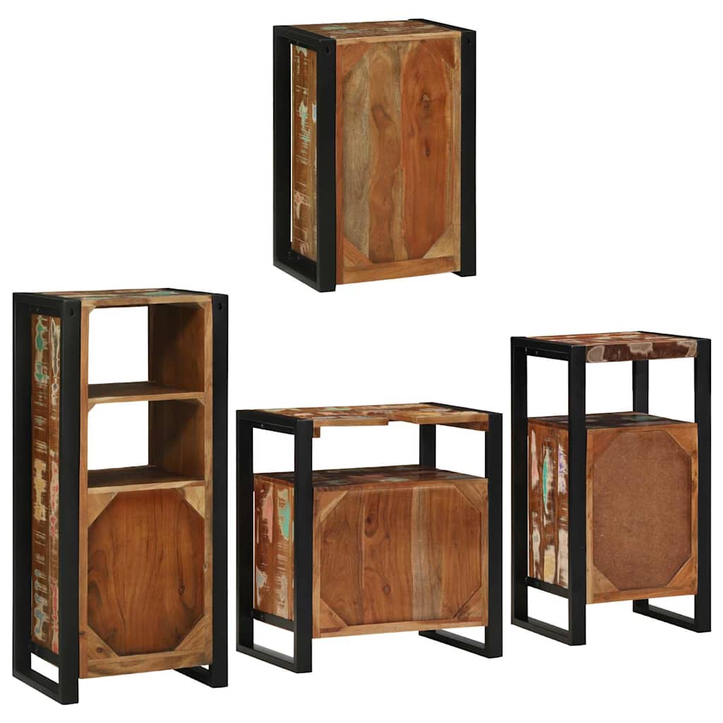Set namještaja za kupaonicu Zidne 4 pcs Čvrsto reciklirano drvo