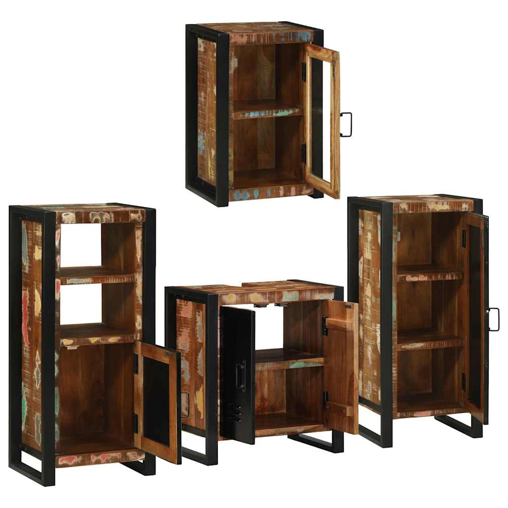 Set namještaja za kupaonicu Zidne 4 pcs Čvrsto reciklirano drvo