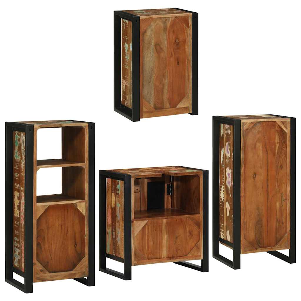 Set namještaja za kupaonicu Zidne 4 pcs Čvrsto reciklirano drvo