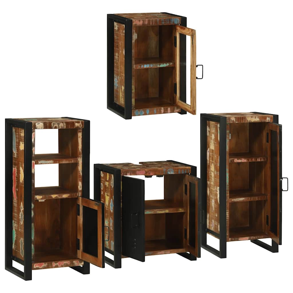 Set namještaja za kupaonicu Zidne 4 pcs Čvrsto reciklirano drvo