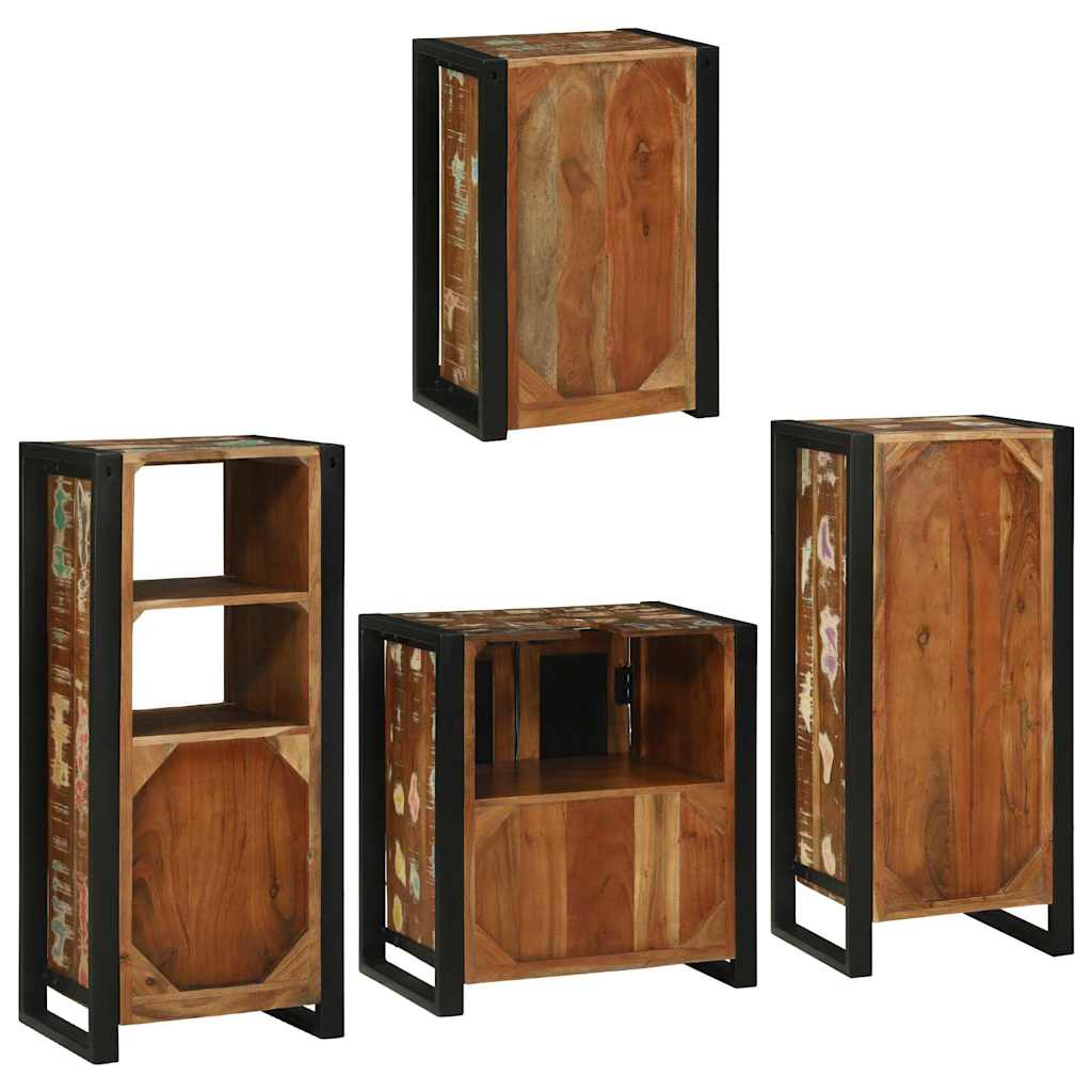 Set namještaja za kupaonicu Zidne 4 pcs Čvrsto reciklirano drvo