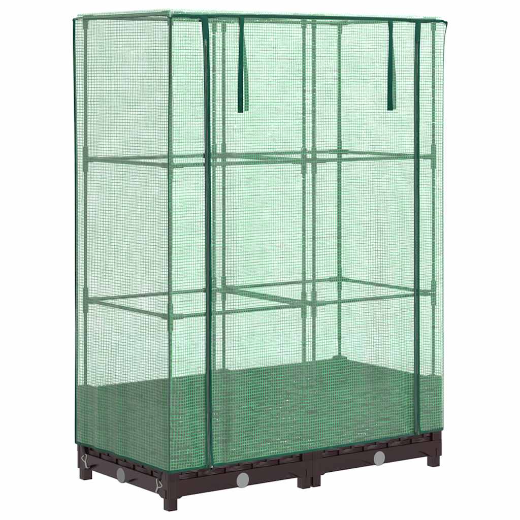 Povišena gredica s pokrovom za staklenik 80 x 40 x 123 cm